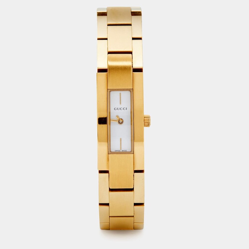 Gucci Gold Plated Stainless Steel 4600L Women's Wristwatch 13 mm